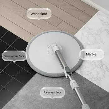 Насадка для чистки швабры Высоко впитывающая ультра-толстая сверхмягкая влажная и сухая насадка Универсальное волокно для глубокой очистки Круглая насадка для швабры Сменные чистящие средства серый