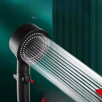 Насадка для душа под давлением Насадка для душа под давлением Главный смеситель для ванны Домашний набор для ванной комнаты Водонагреватель для ванны five-speed sprinkler чёрный