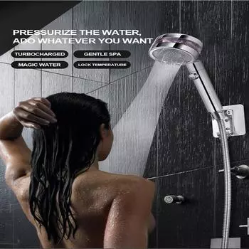 Насадка для душа с турбонаддувом и цветочным фонтаном, 3 режима экономии воды с остановкой воды, горячая распродажа 2021 Tik Tok