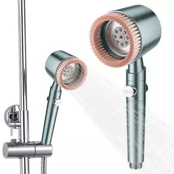 Насадка для душа высокого давления, 5 режимов, регулируемая насадка для дождя, распылитель, экономия воды, ручная насадка для душа, аксессуары для ванной комнаты зелёный