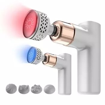 Насадка для миофасциального релиза, нагревание, функция охлаждения, сильная вибрация, автоматический режим, удобный пистолет, расслабление мышц после тренировки, 15 минут белый