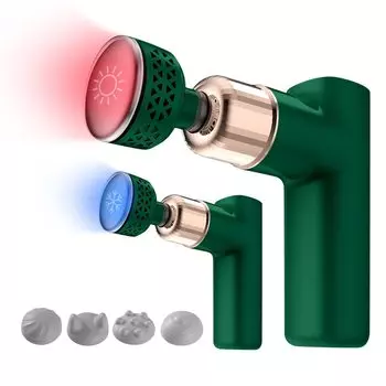 Насадка для миофасциального релиза, нагревание, функция охлаждения, сильная вибрация, автоматический режим, удобный пистолет, расслабление мышц после тренировки, 15 минут зелёный