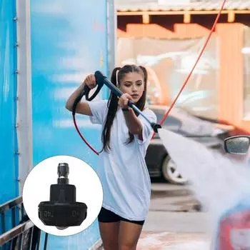 Насадка для мойки высокого давления 5 в 1, быстросменная насадка для распыления высокого давления, регулируемая насадка для мойки высокой мощности с быстрым соединением 1/4 чёрный