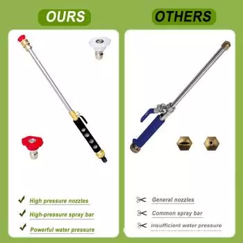 Насадка для мойки высокого давления для садового шланга с 2 насадками, быстроразъемные соединения, распылитель Hydro Jet Power, насадка для мойки высокого давления чёрный