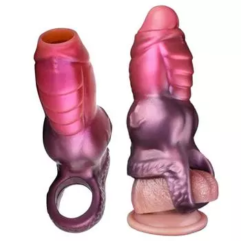 Насадка для пениса, насадка для члена, удлинитель пениса, мужские секс-игрушки, мягкий силиконовый удлинитель пениса, носимый силиконовый монстр N-RP5167 S