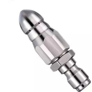 Насадка для прочистки канализации высокого давления из нержавеющей стали, 1 шт., быстроразъемная вращающаяся распылительная головка для удаления засоров на 1/4 дюйма