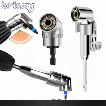 Насадка для сверления под прямым углом 105 градусов и набор удлинителей с гибким углом для дрели или шуруповерта, адаптер для гнезда 1/4 дюйма