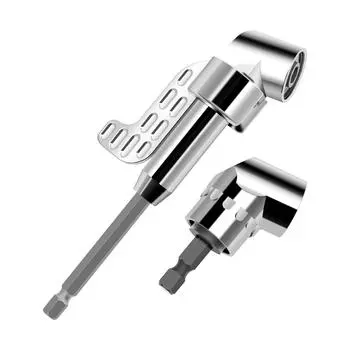 Насадка для сверления под прямым углом, адаптер для сверла под прямым углом 105 градусов, угловая отвертка для труднодоступных мест (ДЛИННЫЙ&КОРОТКИЙ)-Серебряный
