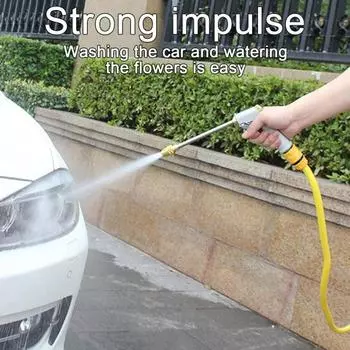 Насадка для водяного шланга, регулируемый режим распыления высокого давления, быстрый разъем, герметичный универсальный вращающийся распылитель, бытовой инструмент для мойки автомобилей серый