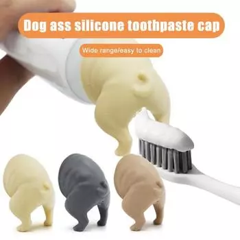 Насадка для зубной пасты в виде какающей собаки, универсальная, простая в установке, забавная крышка для дозатора зубной пасты светло-желтого