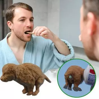 Насадка на зубную пасту для какающей собаки, забавный колпачок для зубной пасты, дозатор зубной пасты для щенков, выдавливатель зубной пасты, кляп, подарок для друзей коричневый