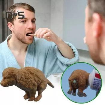 Насадка на зубную пасту для какающей собаки, забавный колпачок для зубной пасты, дозатор зубной пасты для щенков, выдавливатель зубной пасты, кляп, подарок для друзей коричневый