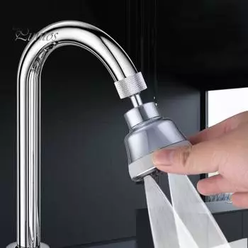 Насадка-распылитель для кухонного крана, поворотный на 360 градусов удлинитель для крана с 4 режимами распыления, насадка-распылитель для мойки с защитой от брызг серебряный
