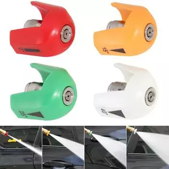 Насадка-распылитель для мойки автомобиля, наконечник высокого давления с наружной резьбой 1/4 дюйма, 0° 15° 25° 40°, струя воды 15° Yellow