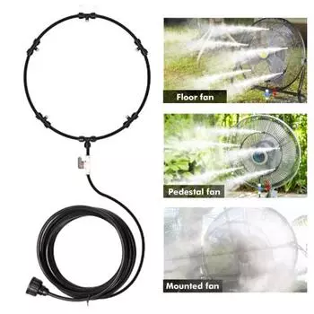 Насадка вентилятора для запотевания в помещении и на открытом воздухе Устойчивость к утечкам Plug-Play Универсальная простота установки Штепсельная вилка стандарта США Water Mister Spray Насадка для туманного вентилятора US Plug
