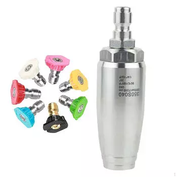 Насадки для мойки высокого давления с вращающимся соплом, быстроразъемное соединение 1/4 дюйма с диафрагмой Power Turbine