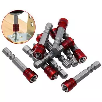 Насадки для отверток с магнитной шестигранной головкой и стальными противоскользящими насадками PH для электрических отверток красный