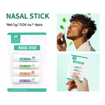 Nasal Stick Vitality освежающий энергетический батончик освежающий и трезвый батончик мята прохладная заложенность носа для работы класс и вождения очиститель носа 4*1 мл One Size