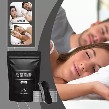 Nasal Strips For Snoring,Anti Snoring Sleeping Nose Patch, Relieves Snoring, Worn During Exercise Or Sleep, Improves Sleep Quality, Comfortable Fit чёрный