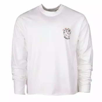 NASASEASONS Белая футболка с длинными рукавами и принтом из смешанного хлопка