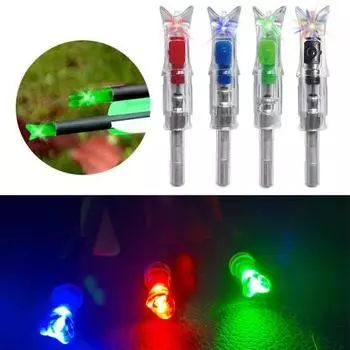 Нащельники со светодиодной подсветкой. Простые, сверхяркие, на батарейках, для высокой установки. Насадки для стрел со светодиодной подсветкой.