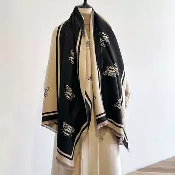 Насекомое пчела изысканный элегантный простой модный удобный теплый шарф шаль накидка для женщин 185*65cm серый