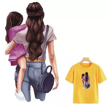 Нашивка для мамы и дочки, железная нашивка для одежды «Материнская любовь», экологически чистая футболка «сделай сам», моющиеся нашивки в полоску, термоперенос