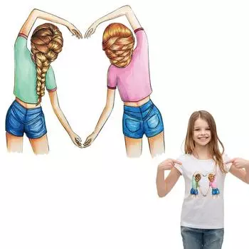 Нашивка для одежды, джинсы-футболки для девочек, индивидуальная этикетка, моющаяся, A-уровень теплопередачи 20.8x20cm