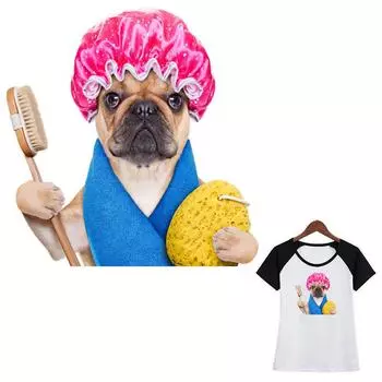 Нашивка для одежды, наклейки на одежду для купания собак, футболка «сделай сам», экологически чистая полосатая моющаяся наклейка, нашивка на заказ 7x7.2 cm