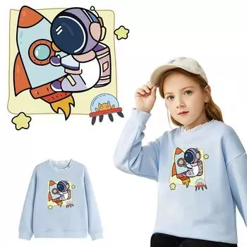 Нашивка для одежды, ракеты, астронавт, тепловой пресс, аппликация, наклейки на одежду, футболка «сделай сам», Parches Ropa, термонакладки, перенос