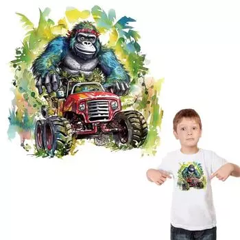 Нашивка для одежды с изображением шимпанзе, новый аксессуар для одежды, сделай сам, моющиеся теплопередающие наклейки для одежды, горячая слеза