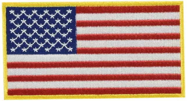 Нашивка Groove Garage TOP GUN с изображением флага США, ширина 100 мм, высота 55 мм, изготовлена из полиэстера, прибл.