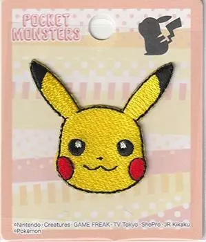 Нашивка на лицо Inagaki Clothing Pocket Monster Pokemon Pikachu, ширина x высота 4 см, клейкая наклейка двойного назначения PKA001 4,5 см/утюг