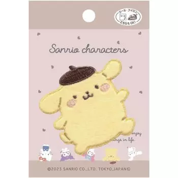 Нашивка Pioneer Sanrio Characters Pompompurin Mukyumukyu с 1 частью, высота 60 мм x ширина 60 мм, двойного назначения, наклейка/утюг SCW650-SCW60
