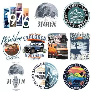 Нашивка «Приключения на открытом воздухе» с термопереносом на одежду «Дикая природа» Термоперенос на одежду Аппликация Термонаклейка на одежду