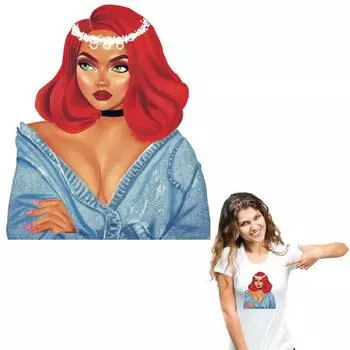 Нашивка принцессы для девочек для одежды, термотрансферные виниловые моющиеся толстовки «сделай сам», топы, термопресс, утюг на заплатках 6.9x8 cm