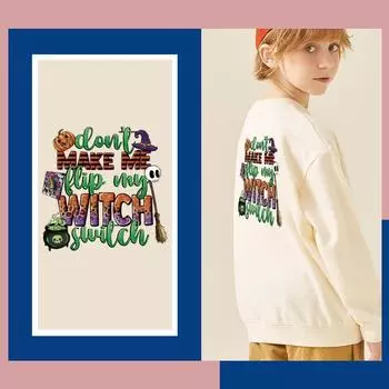 Нашивка с буквами на Хэллоуин, футболка, джинсы, термопресс, толстовки, топы, самодельные наклейки A-Level, моющиеся виниловые наклейки, тканевые наклейки