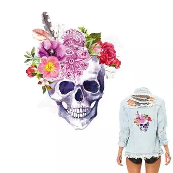Нашивка с черепами в стиле бохо, железная нашивка на одежде, моющиеся парчи уровня А, футболка Ropa, украшения своими руками, парчи