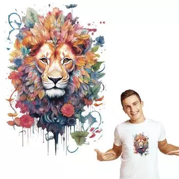 Нашивка с изображением цветов львов, виниловая термопрессовая аппликация, сделай сам, толстовки, футболки, парчи, Ropa, наклейки для одежды, наклейки на ткань