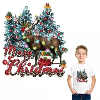 Нашивка с изображением козла, веселая рождественская елка, художественные ремесла, гладильные принадлежности, аксессуары «сделай сам», одежда, аппликация, термоклейкие переводные наклейки, наклейки