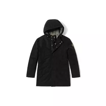 Нашивка с логотипом Timberland, теплая длинная куртка из плотного хлопка с капюшоном, мужские куртки, черная A4392-001 S