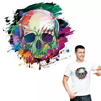 Нашивка с сахарными черепами для одежды, мужская и женская футболка, термоперенос, новый дизайн, «сделай сам», горячие отрывные нашивки, легкая печать утюгом