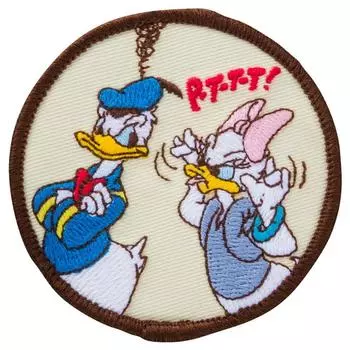 Нашивка в винтажном стиле Minoda Disney для использования как утюгом, так и наклейками. Дональд и Дейзи D01Y5807