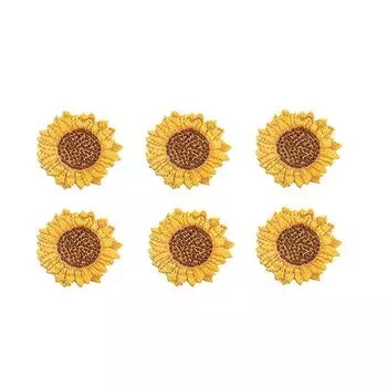 нашивка железная аппликация девочка ребенок маленькая вышивка Прием милый (большой подсолнух 6 точек набор)