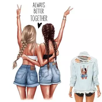 Нашивки Better Sister, термопрессовые толстовки с железом на виниле, топы, моющиеся значки уровня А, нашивки
