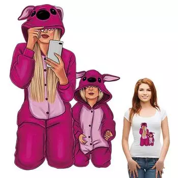 Нашивки для девочек, милая футболка для мамы и девочки, термотрансферная футболка, платья, наклейки, новый дизайн, аппликация «сделай сам», на одежду поверх наклейки с порошком