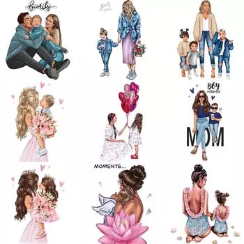 Нашивки для мамы и детей на одежде, толстовки с термопрессом, топы A-уровня, моющиеся своими руками, виниловые железные нашивки для футболки для мальчиков и девочек