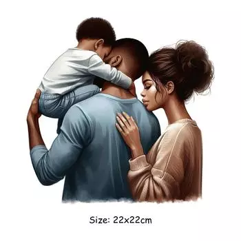 Нашивки для одежды Happy Family Термоаппликации Наклейки для одежды Parches Ropa Футболки Толстовки Diy Термонашивки