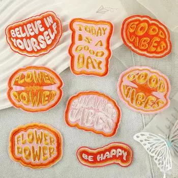 Нашивки для одежды с английским алфавитом, вышитые нашивки для одежды, термонаклейки на одежду, аппликация с позитивными словами своими руками