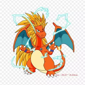 Нашивки для сумки для одежды, термонаклейки с утюгом на термонаклейках Goku Pokmon X и Y, моющиеся теплопередачи